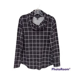 Tribal. Stitchfix. Black & White Check Long Sleeve Knit Tunic. Size Medium.